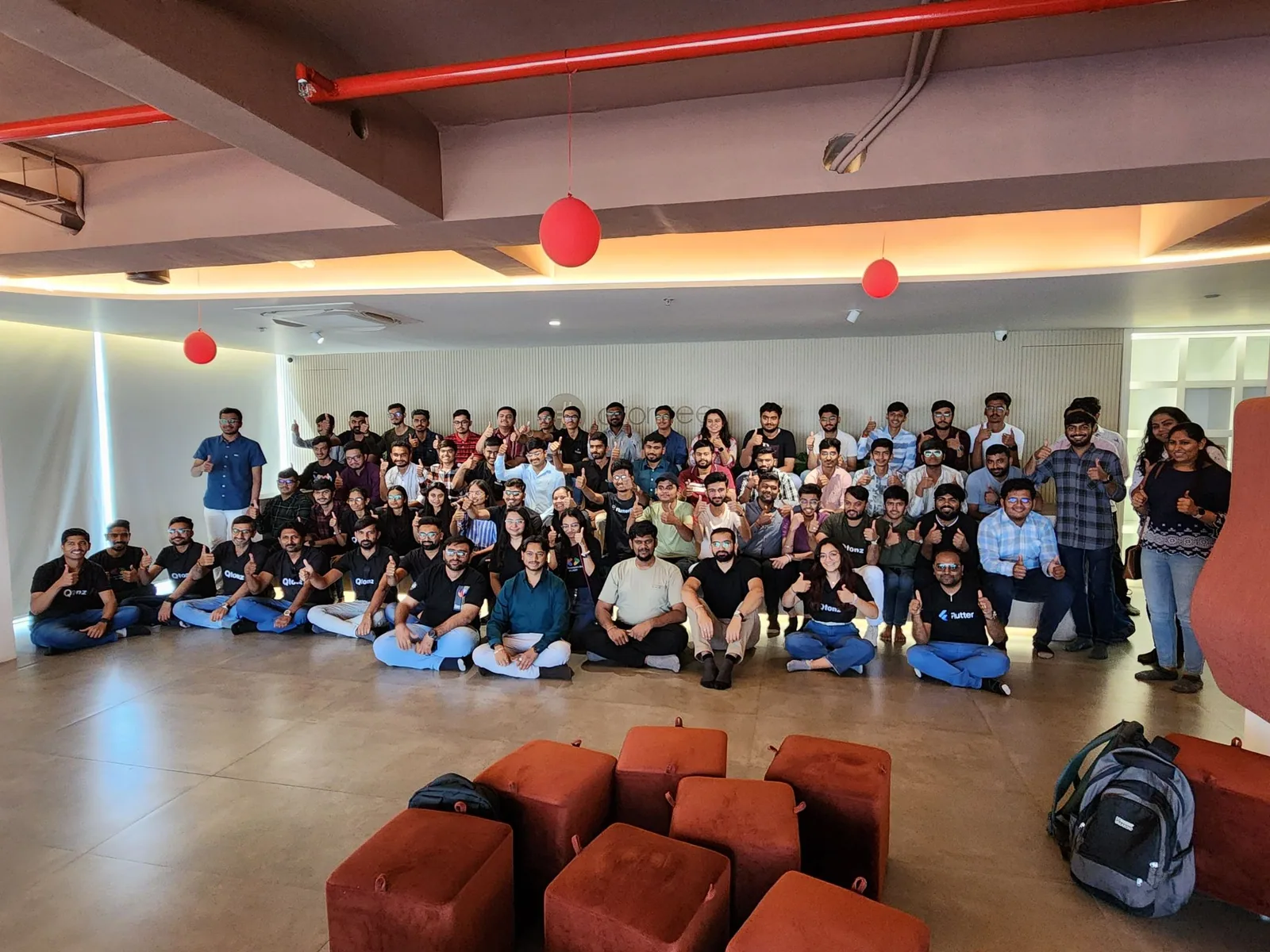A large developer community group gathered after an event